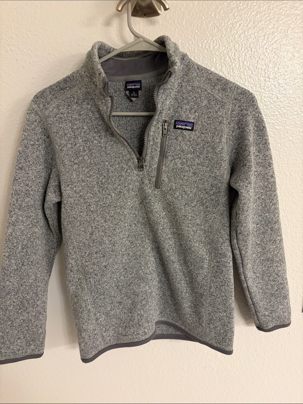 Patagonia Kids Gray Quarter-Zip Fleece Pullover